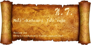 Nádudvari Tünde névjegykártya